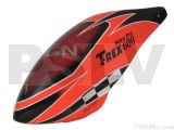 FUC-6005N - BULLE FUSUNO NEON ORANGE RACING Painted Fiberglass  Trex 600 Nitro