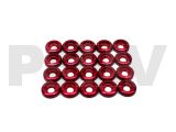 LX0221 - Rondelle de chassis  M2,5 - Rouge - 20pcs 