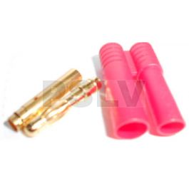  Q-C-0044 - 4.0mm gold plated connector with red housing 