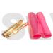 Q-C-0045 - 4.0mm gold plated connector with long red housing  