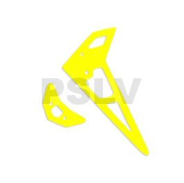 FUP-018 Fusuno Neon Yellow Fiberglass Horizontal/Vertical Fins - Trex 250 1.2mm