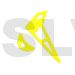 FUP-018 Fusuno Neon Yellow Fiberglass Horizontal/Vertical Fins - Trex 250 1.2mm