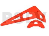 FUP-029  Fusuno Painted Neon Orange Fiberglass Horizontal/Vertical Fins - Trex 250 1.2mm