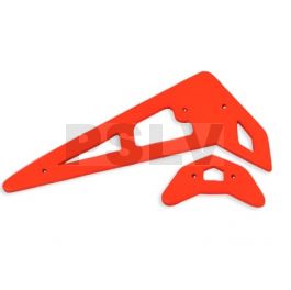 FUP-029  Fusuno Painted Neon Orange Fiberglass Horizontal/Vertical Fins - Trex 250 1.2mm