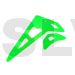FUP-036  Fusuno New Painted Neon Green Fiberglass Horizontal/Vertical Fins Trex 250 1.2mm