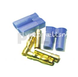 Q-C-0056  Quantum New 5.0mm gold plated connector with blue EC5 housing  